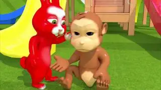 Baby Learn Colors Slide Rabbit & Monkey Nursery Rhymes for Kids Children