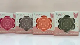 HANARA Silicone Slow Feeder Dog Bowl & Lick Mat | Rose Petal Design for Healthy, Fun Feeding!