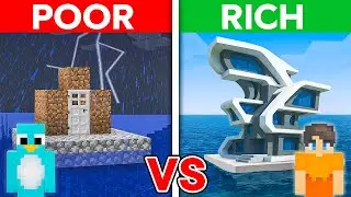 POOR vs RICH: Water House Survival Battle in Minecraft