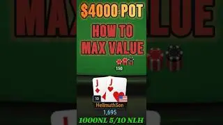 MAX VALUE in $4000 Pot How to EXPLOIT at High Stakes Online Poker #poker #ggpoker #gamble #casino
