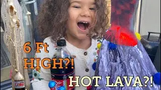 Science DIY EXPERIMENTS! COKE AND MENTOS! 6FT HIGH?! Hot LAVA EXPLOSION