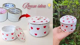 Empty cello tape roll reuse idea 💡/DIY storage box/Storage box from empty cello tape roll#craft