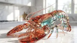 ASMR Eating Transparent Glass Lobster 🦞✨ Insane Crunchy Crystal Sounds