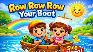 Row Row Row Your Boat Full Song 🌊 | Kids Nursery Rhyme | Sing Along | Hindi/English | Kidzaa Rhymes