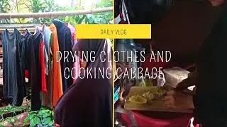 #shorts Drying Clothes And cooking Cabbage