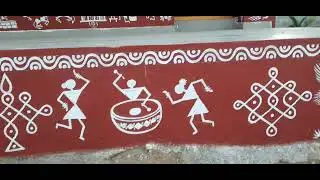 Warli art  wall painting | traditional warli  painting work in farmhouse