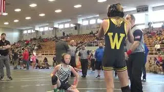 Carter Morris, Watkins vs. Madelynn Thompson, 90 lb., 12U, Girls OHWAY State, 2025 (3rd Place)