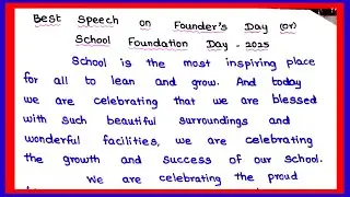 Best speech on founders day or school foundation day speech || JSJ JESY EDUCATION