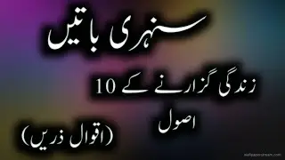 sunehari batain |  zindagi guzarany k asool | سنہری باتیں @ISLAMIC URDU PAKISTAN