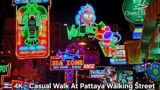 🇹🇭 4K - Night Walk At Pattaya Walking Street 