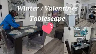 Decorate with me: Valentines Table setting | Teal & Black / Winter table setting 