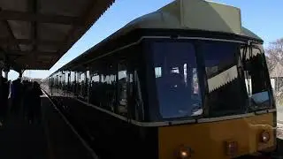 First Swanage Railway train into Wareham station as part of the trial service