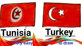 Tunisia and Turkey flag drawing easy