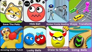 Save the Pets,  Hide Ball, Robber Puzzle Stealing Game, Shape  Transform