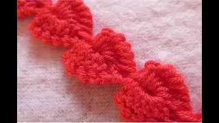 Bratara din inimioare, crosetata | Tutorial pas cu pas