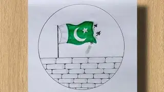 14 August Drawing | Pakistan Independence Day Drawing | Independence Day Drawing Easy |Azadi Drawing