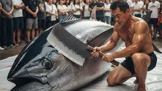 A 477KG Bluefin Tuna Turned Into Art Before You Blink #KnifeArt