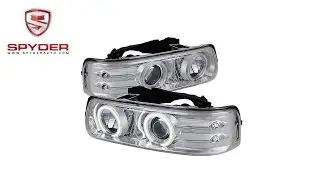 Spyder - Chevy Silverado 99-02 / Suburban / Tahoe 00-06 Projector Headlights - CCFL Halo - Chrome
