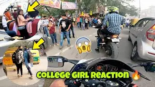 Delhi University Girls Reraction 🤯 On Loudest Superbike Z900 & Hayabusa !! #reaction #viral #foryou