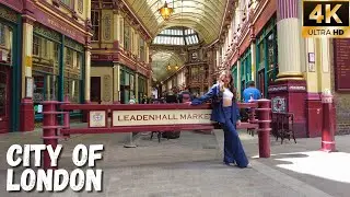 Peaceful Weekend Walk of the City Of London | Postman&rsquo;s Park to Leadenhall Market in Spring Sun [4K]
