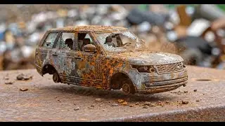 Abandoned Kid Toy Range Rover Vogue 2018 Restored to 24K Gold, ASMR Toy Car Transformation