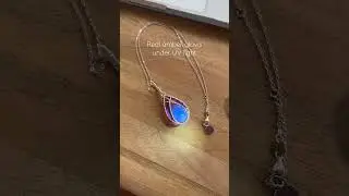 Baltic amber glows under UV light