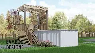 🌴 Yuma 16x20 Container Pool Deck with Pergola | DIY Plans 🌴