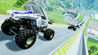 Epic Monster Truck Jumps & Crashes at High Speed | BeamNG Drive #027