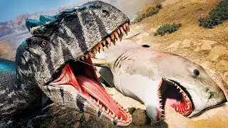 Filhote de MEGALODON Encalhado + Alossauro Rohsal! Explorando o Gondwa | Path of Titans | (PT/BR)