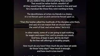 The Deceitfulness of Riches