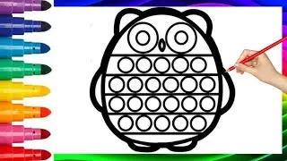 Owl Pop it fidget Drawing, Painting and Coloring for kids and toddlers | Draw popit#bird#popit #owl