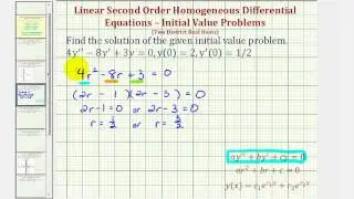 Ex 2: Solve a Linear Second Order Homogeneous Differential Equation Initial Value Problem