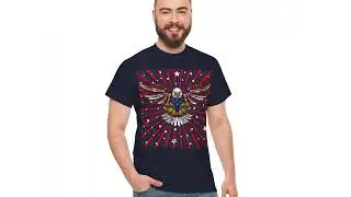Fly High in Style: Red, White, and Blue American Flag Eagle Shirt