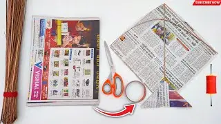How to Make Newspaper Kite At Home | Step By Step Newspaper Kite Making And Flying | kagaj ki patang
