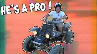 LITTLE BROTHER R!DES BANSHEE 350 LIKE A PRO ! | BRAAP VLOGS