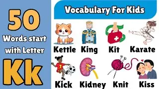 Letter k Words for kids/Words starting with k /letter m words/ k for Words/Alphabet k 