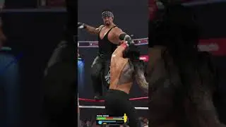 Скала 🪨 против Андертейкера ☠️ против Романа Рейнса 👑 | Эпический тройной бой в WWE 2K25! #ytshor...