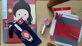 unboxing twice goods from twice store korea charather paper toy , luggage  tag, mini candy bong