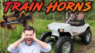 How To Install TRAIN HORNS on a Golf Cart | No Air Tank Needed | LOUD!!!!