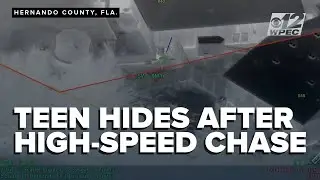 AERIAL VIDEO: Aviation unit spots teen hiding after high-speed chase in stolen car