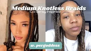 Medium Knotless Coi Leray inspired braids | Pergoddess |