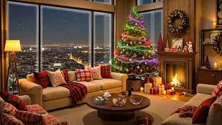 Cozy Christmas Apartment 🎄 Relaxing Christmas Jazz & Instrumental Music🔥 Fireplace for Stress Relief