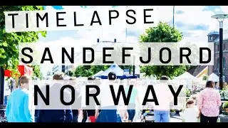 Canon 5D Mark II Time-lapse from Sandefjord during summer shopping day.