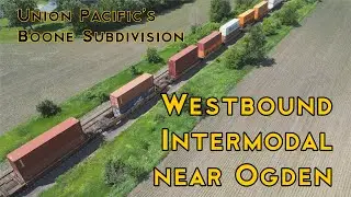 Double Stack Intermodal with Empty Well Cars! Outside Ogden, Iowa