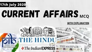 17 July 2020, Daily Current Affairs MCQ