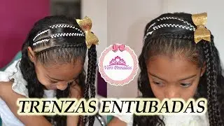 PEINADO PARA NIÑAS  TRENZAS ENTUBADAS CON CINTA
