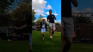 Who will win?? Dad or Daughter. #running #parkrun #run #bleeptest #runningtrack #family