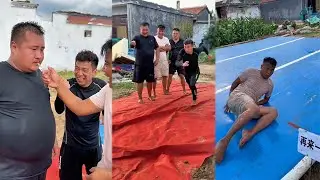 【三一八】農村自制奧運會比賽，氣墊跳遠#搞笑#日常#剧情#爆笑 #funny