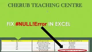 How To Fix #NULL! error in excel- Tutorial