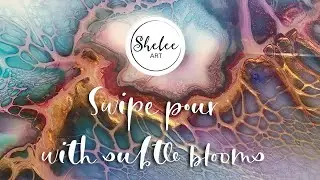 #30. Shelee Art - Swipe pour with subtle blooms in the pretty palette